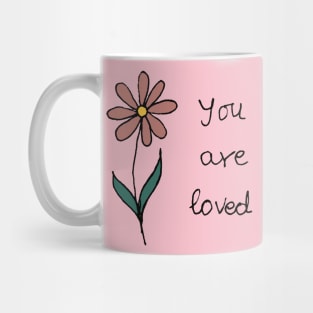 You are loved with cute illustrated flower Mug